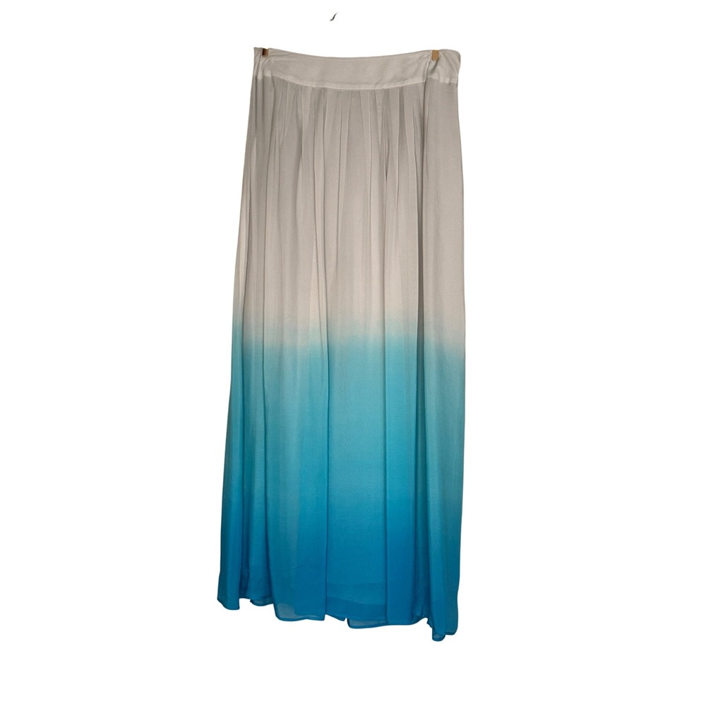Black Label Chico's Ombre Maxi Skirt Sz 4/6 100% Silk Fairy Core Holiday Party‎